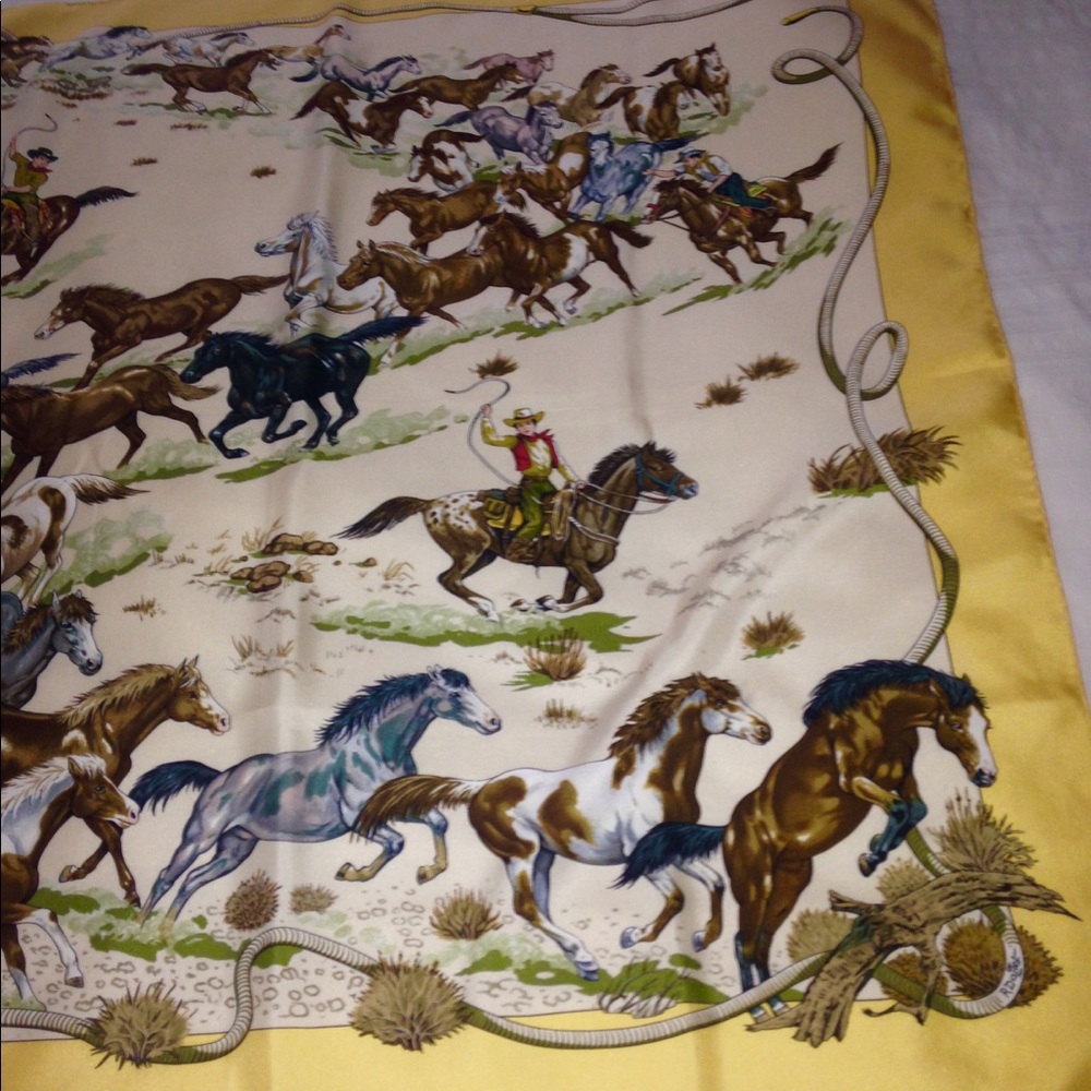 Hermès Vintage Robert Dallet "Les Mustangs" Scarf - Picture 5 of 8